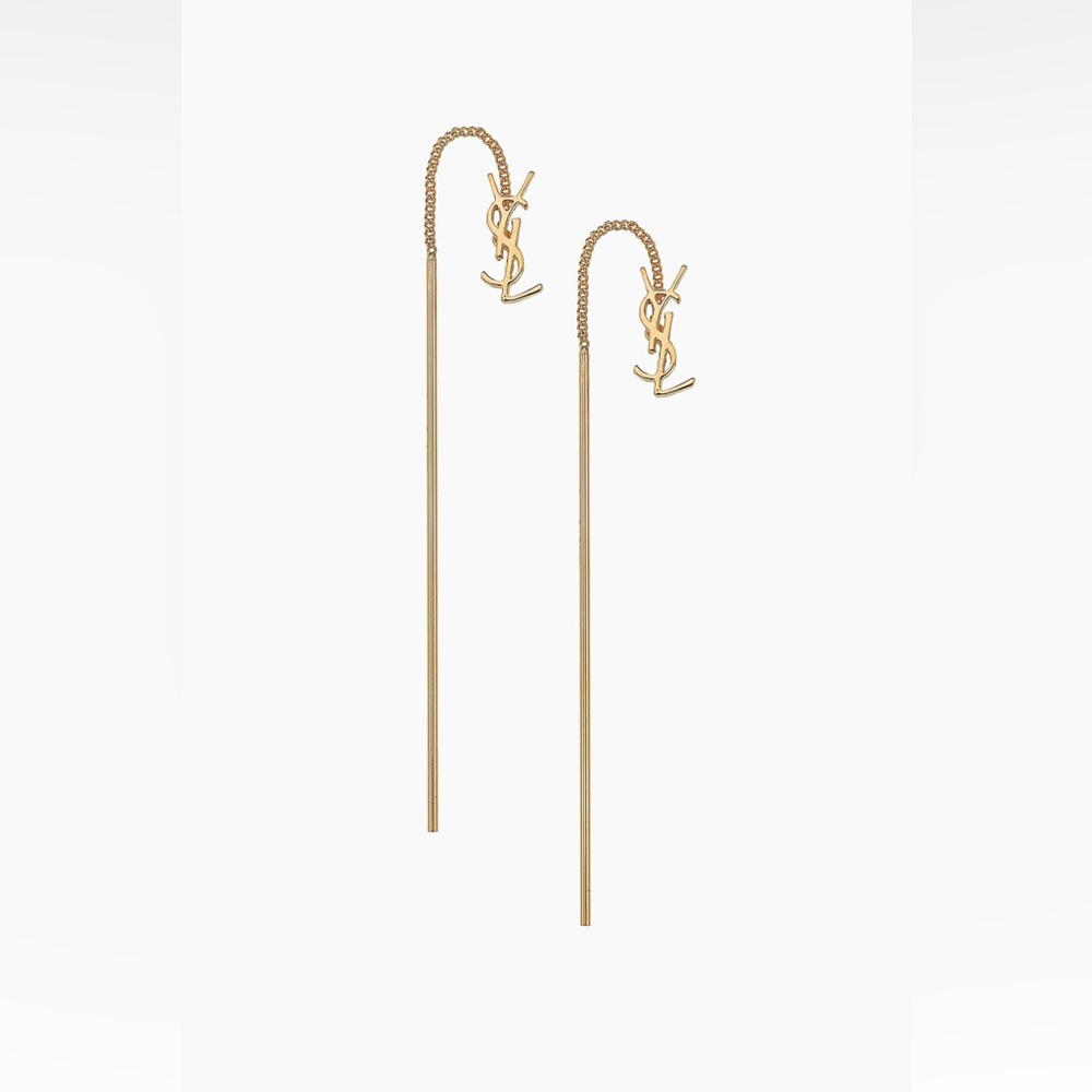YSL Cassandre Threader Earrings gold